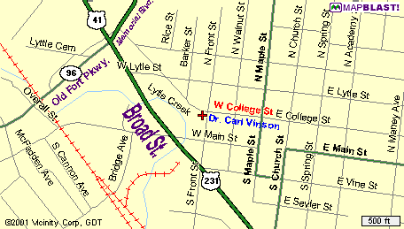 401 West College Street -- across from Murfreesboro Electric Department